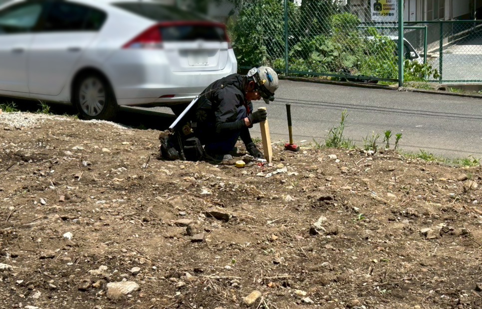 杭芯出し作業