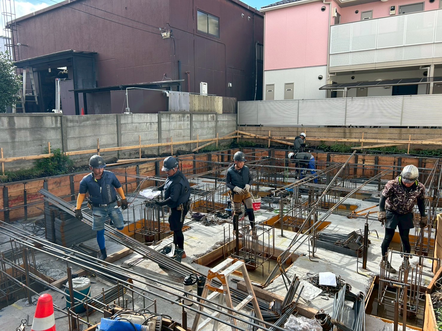 蓮根配筋 圧接工事